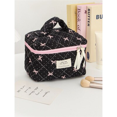 1pc/set ow Quilted Makeup ag, Multifunctional Portable Makeu