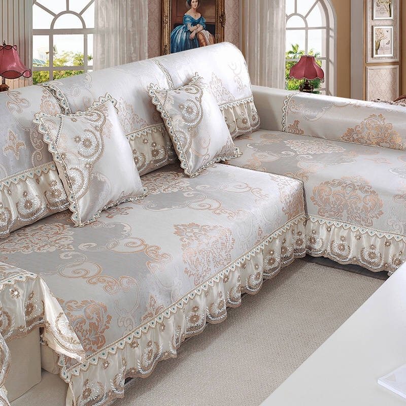 夏季沙发垫冰丝防滑凉席坐垫夏天款客厅贵妃全包沙发套罩全盖定做