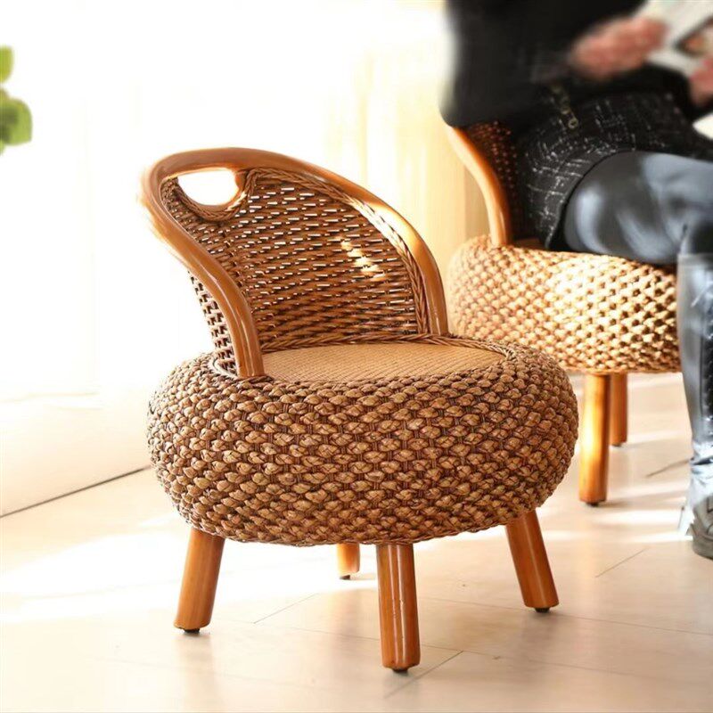 家用藤编小椅子复古阳台靠背休闲座椅客厅手工藤椅尺寸:*58cm,住宅家具,阳台椅,淘宝优惠券,粉丝福利购,淘宝优惠卷