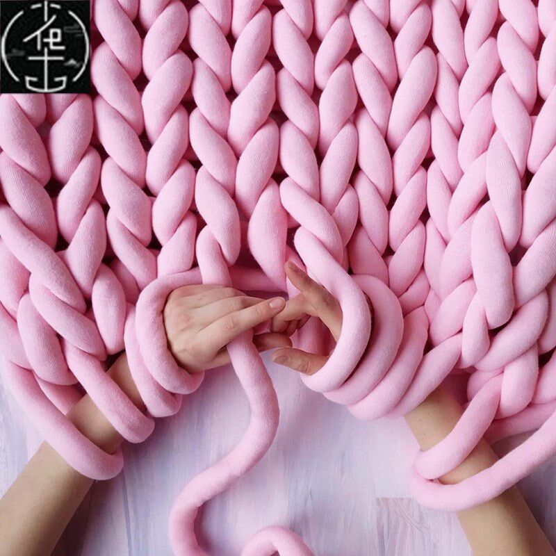 超粗毛线冰岛粗灌芯棉绳加粗彩色毛线团织毛毯子粗毛线抱枕布条线