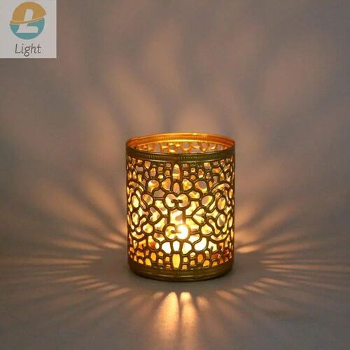 1PC Iron Candle Holder Hollow Vintage Lanterns Table Ring Ca