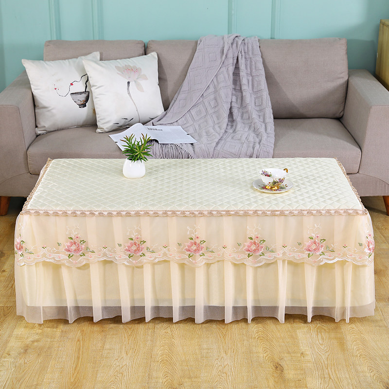蕾丝茶几防尘罩防滑客厅长方形餐桌布通用盖巾2023新款全包定制,居家布艺,桌布,淘宝优惠券,粉丝福利购,淘宝优惠卷