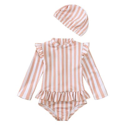 Baby Girl Swimsuit One Piece Swimming Jumpsuit Ruffles Bathi