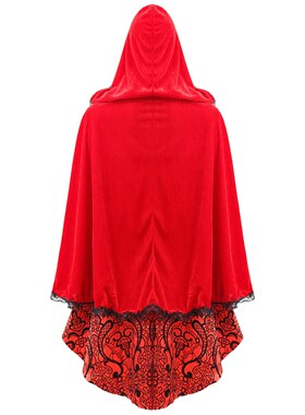 Halloween Jacquard Cloak Red Riding Hood Costume Plus Size C