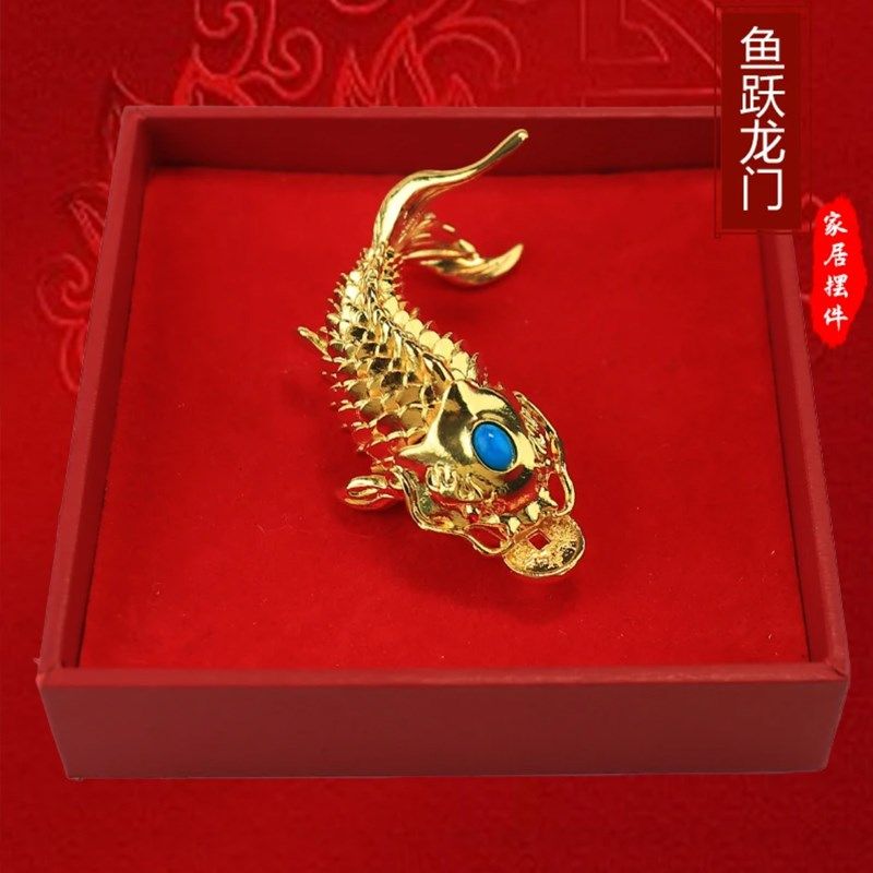 202年新款好运中式手工雕刻鎏金锦鲤金鱼招财龙年家居摆件手把件,家居饰品,桌面摆件,淘宝优惠券,粉丝福利购,淘宝优惠卷