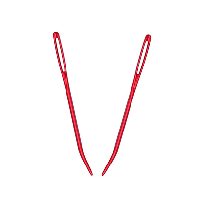 2pcs Aluminum Bent Tip Tapestry Darning Knitting Needles Nee