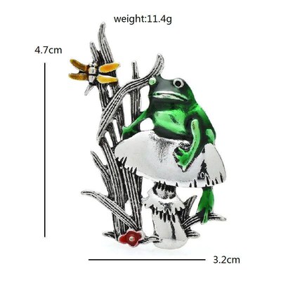Vintage Cute Frog Brooches Women Unisex Enamel Sitting
