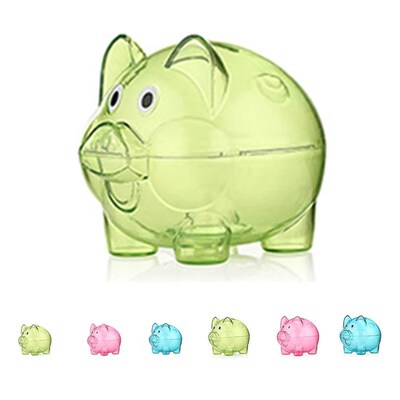 Clear Transparent Pig Plastic Piggy Money Bank Small Piggy B