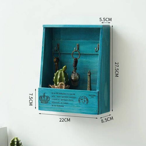 Vintage European Style Wooden Key Holder Box Hanging Storage