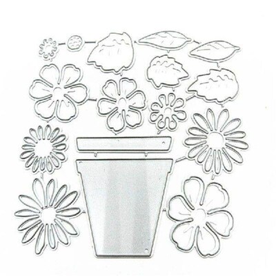 Metal Die Cuts Flowerpot Embossing Stencil Cutting Dies for