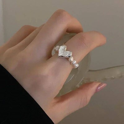 Imitation Pearl Sretch Finger Rings for Women Girl Korean Fa