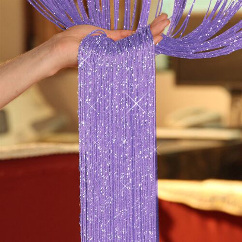 200x100 cm Luxury Crystal Curtain Flash Line Shiny Tassel St