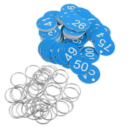 30 Pcs Digital Label Plastic Key Tags with Ring Number for