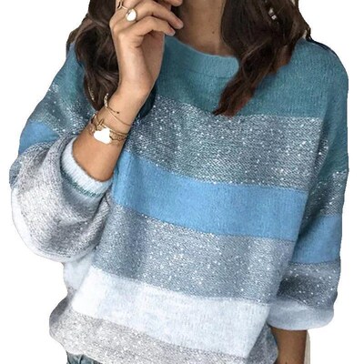 Multicolor Patchwork Knitwear 2025 Europe US Womens Autumn W