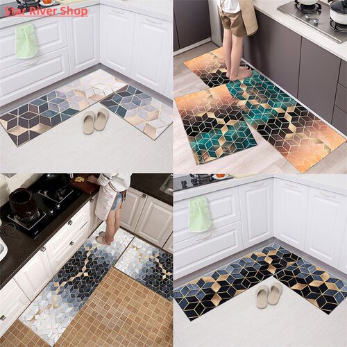 Geometry Waterproof Oilproof Kitchen Mat Antislip Bath Mat S
