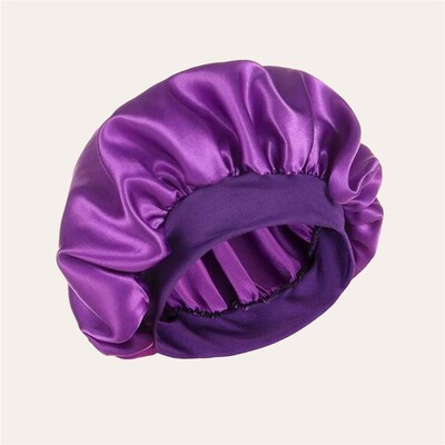 Satin Solid Wide-brimmed Sleeping Hat Night Sleep Bonnet帽子