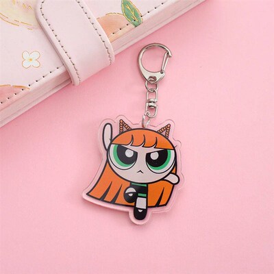 The Powerpuff Girls Acrylic Keychain Cartoon Character Ornam