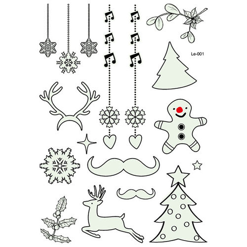 1 Pcs Luminous Temporary Tattoo Stickers Party Decoration Ch