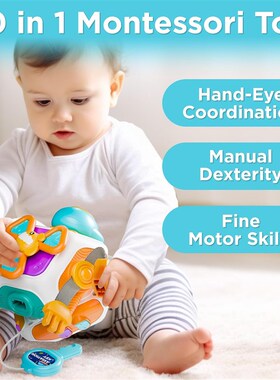 Baby Busy Board Cube Montessori Sensory Toys for Toddler 1-3