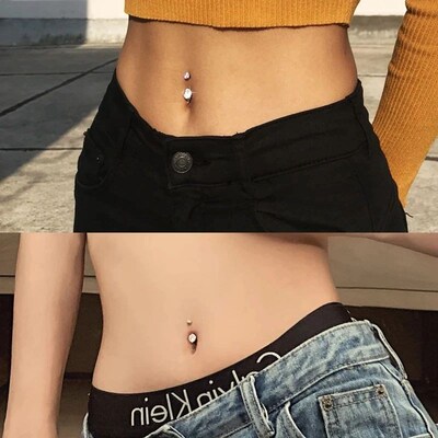 1PC Steel Belly Button Rings Crystal Piercing Navel Heart St