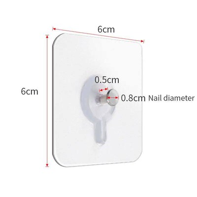20/10pcs Strong Adhesive Nails Wall Hooks Transparent Seamle