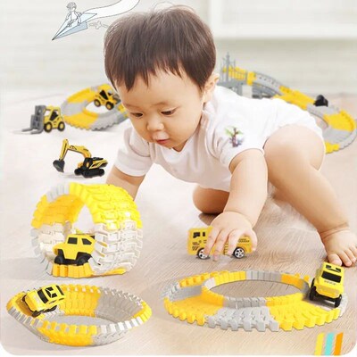 137-467pcs Children Electric Track Toy Car Engineering Car K