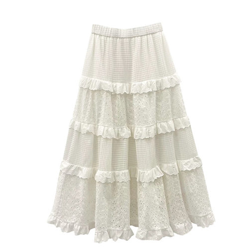 2025新款高腰显瘦百搭中长款镂空