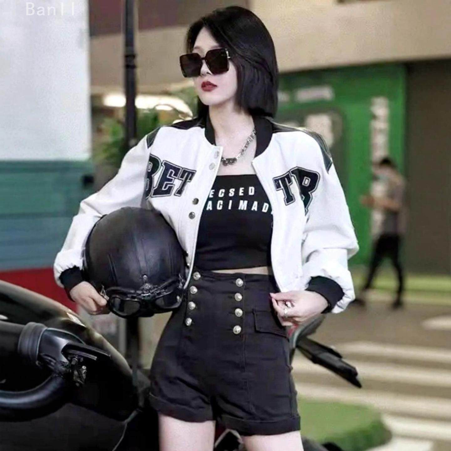 国潮复古机车刺绣棒球服皮衣外套女2025春春秋款新款街头风短款夹,女装/女士精品,短外套,淘宝优惠券,粉丝福利购,淘宝优惠卷