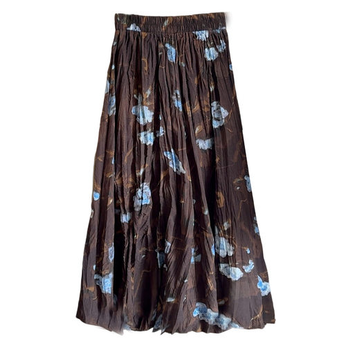 2025秋新款复古褶皱印花半身