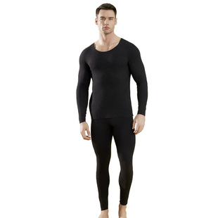 痕打底内衣 羊绒蚕丝加绒加厚秋衣秋裤 秋冬男士 德绒保暖内衣套装