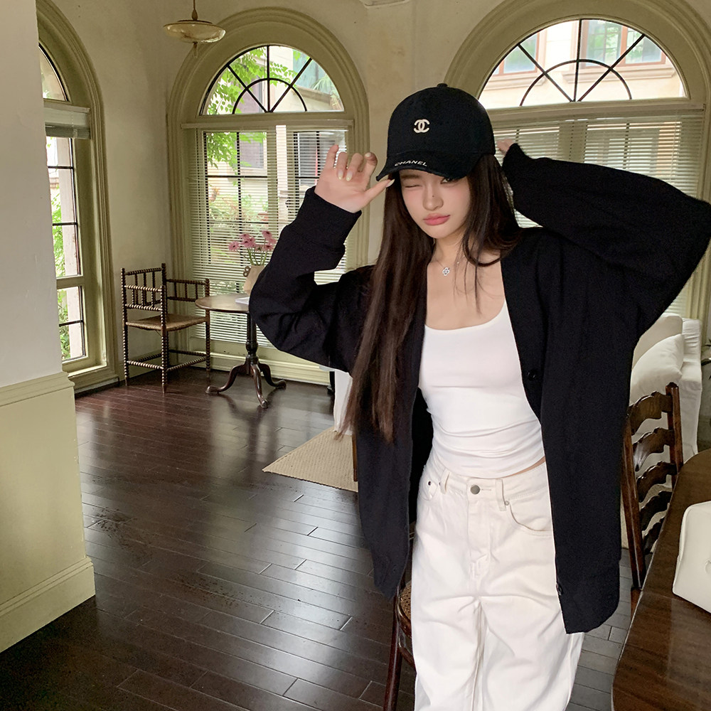 实拍2025秋冬新款设计V领开衫休闲卫衣外套女宽松百搭黑上衣潮,女装/女士精品,短外套,淘宝优惠券,粉丝福利购,淘宝优惠卷