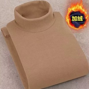 重磅内搭保暖上衣 半高领打底衫 双面德绒长袖 恤男秋冬季