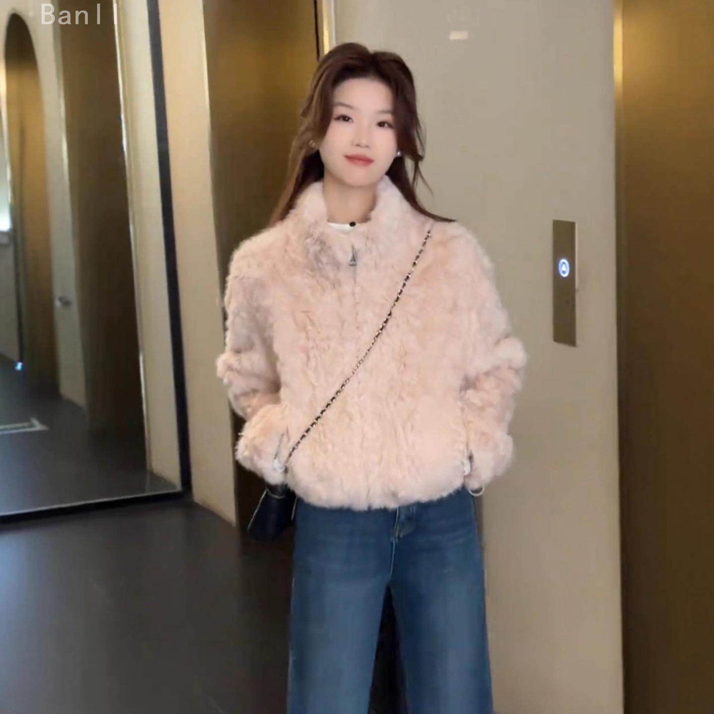 韩系立领羊羔毛短款外套女2025冬季新款宽松显瘦加厚保暖毛毛上衣,女装/女士精品,短外套,淘宝优惠券,粉丝福利购,淘宝优惠卷