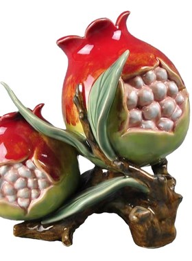 石湾陶瓷石榴多子多福精品礼盒摆放家居门厅送礼旺丁旺财喜庆摆件