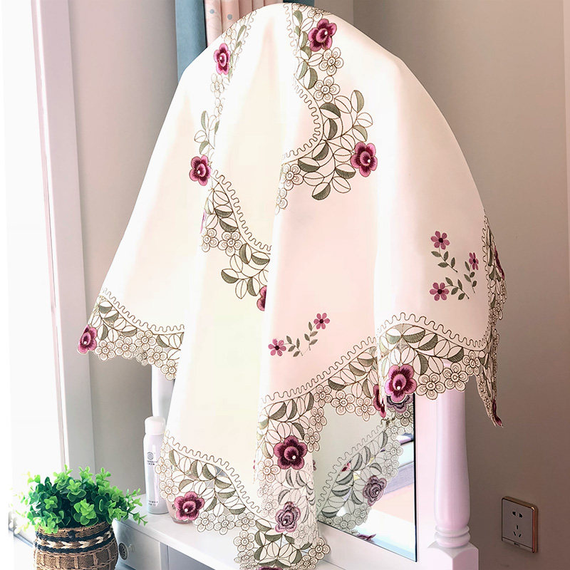 卧室梳妆台镜子防尘布布艺蕾丝家用挡镜子盖巾布欧式镜面遮光帘,居家布艺,万能盖巾,淘宝优惠券,粉丝福利购,淘宝优惠卷