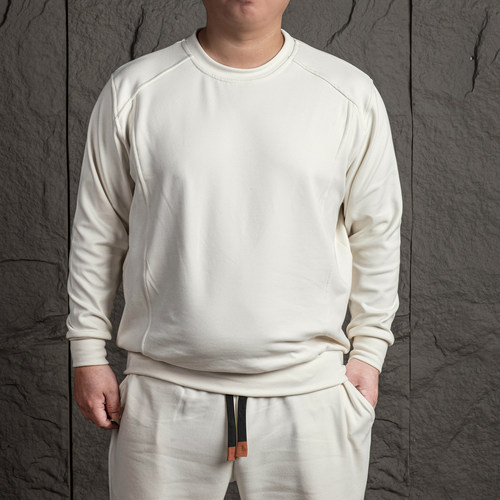 MAKN大码德绒拼接落肩卫衣秋冬