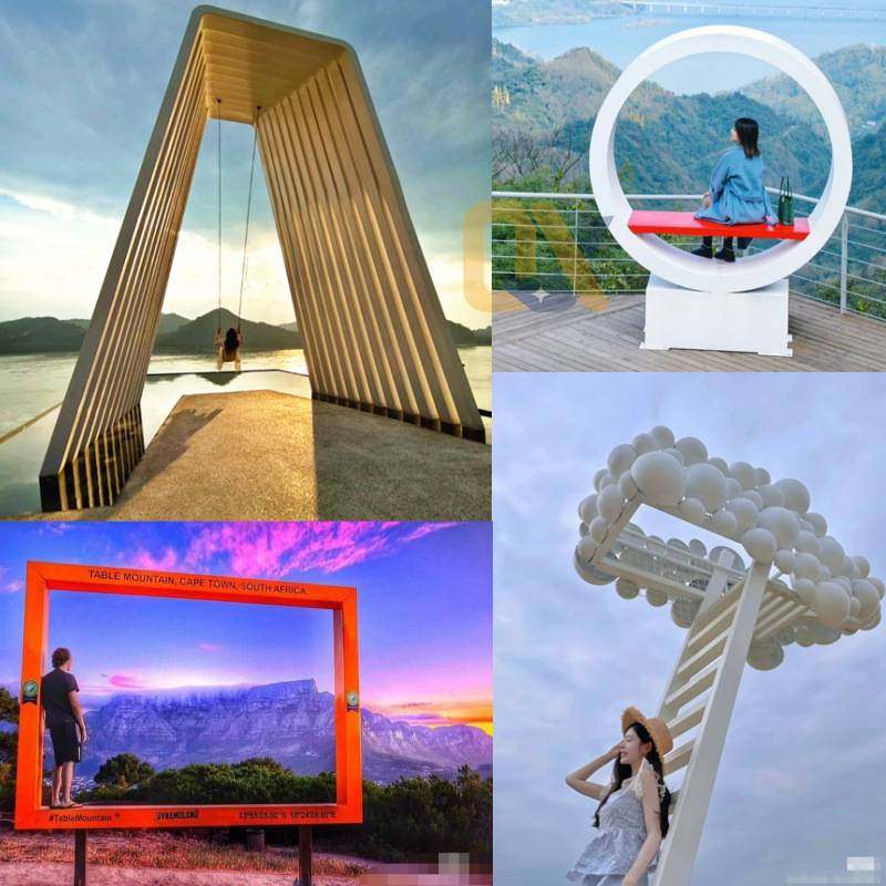 景区打卡道具网红天梯云朵秋千海边户外田园相框场景露营引流雕塑,商业/办公家具,景观道具/景观摆件/景观装置,淘宝优惠券,粉丝福利购,淘宝优惠卷