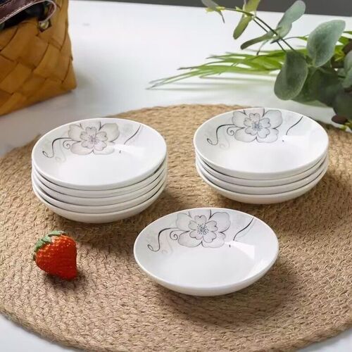 采购产品4寸小碟,家用陶瓷风味碟,酱油醋碟,姜蒜碟,蘸料碟,10块调