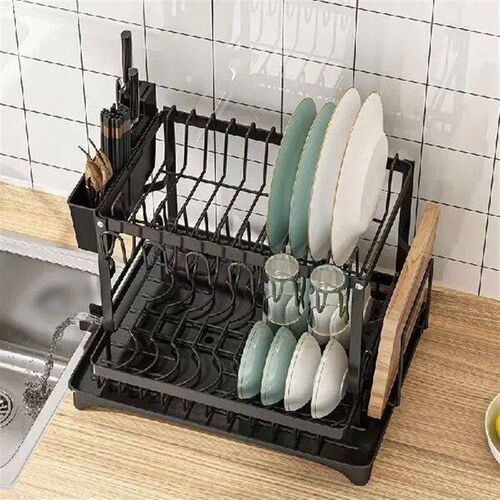 2-layer Kitchen Tableware Organizer Dish Drying Rack