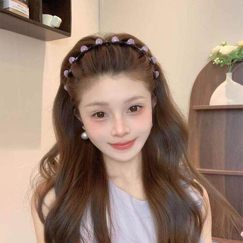 Pearly wave hairband, non-slip and comfortable, with a fluff