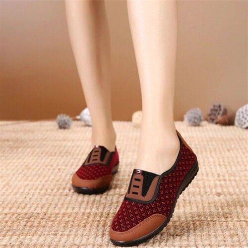 Womens China Flats Shoes Lightweight Round Toe Old Beijing