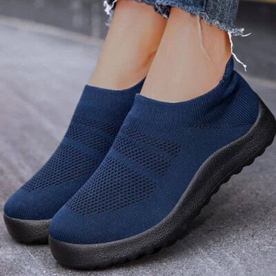 Fashion Women Casual Shoes Slip On Women Sock Shoes Solid Co