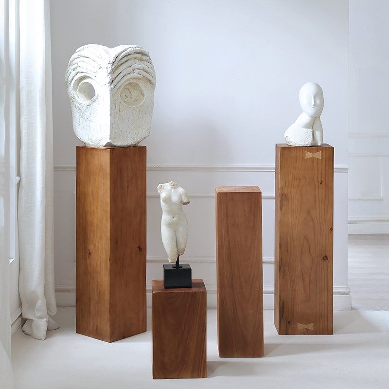 中古侘寂原木立柱雕塑底座实木沙发边几玄关展示柱复古民宿设计师,家居饰品,落地摆件,淘宝优惠券,粉丝福利购,淘宝优惠卷