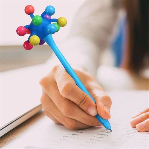 9pcs Cartoon Sea Urchin Shaped Ballpoint Pens Soft Rubber