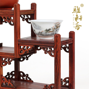 雅轩斋红木明清仿古家具底座茶壶架老酸枝实木雕现代博古架多宝阁