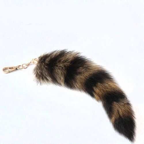 Pluh-Fox Tail Keychain Furry Racoon Tail Keyring Keychain 28