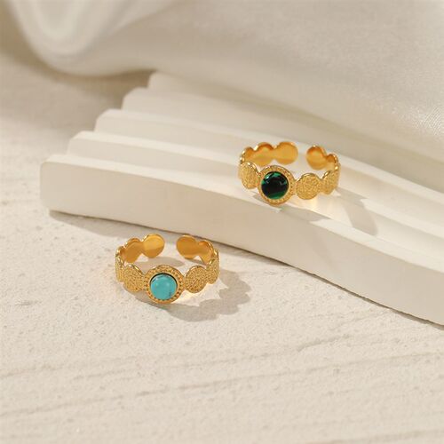 Colorful Ball Opal Ring Natural Stone Rings For Women Open