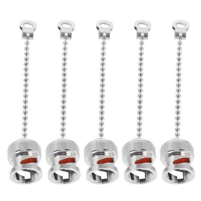 5 Pcs Adapter BNC Dust Cap Caps with Chain Coaxial for