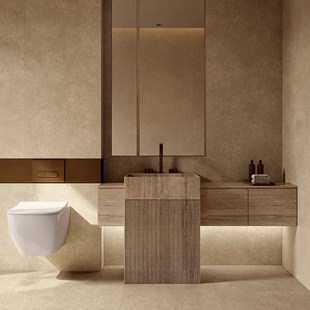 新侘寂莱姆石瓷砖卫生间墙砖餐厅客厅防滑地砖米黄仿石材地砖民宿