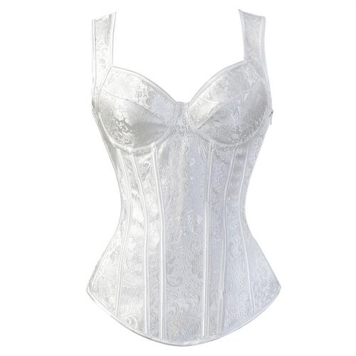 Women Corset with Straps Black Overbust Corset Plus Size Flo